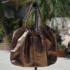 Michael Kors Elegant Bronze Metallic Tote Bag